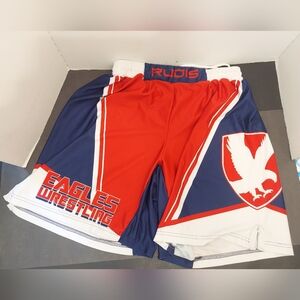 Rudis Red White And Blue Striped Boxing Wrestling Shorts American Eagle Usa Flag
